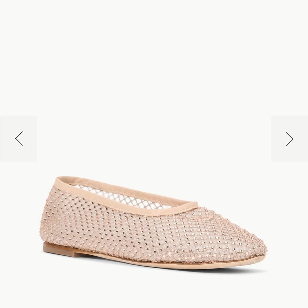 STAUD Alba Leather Ballet 🩰 Flats In Champagne- Sz 7.5